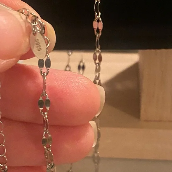 925 Sterling Silver 26” Lariat Y Chain Necklace - Picture 6 of 6